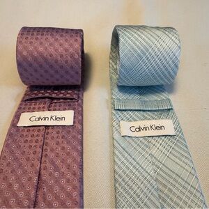 Calvin Klein Ties set of TWO 100% Silk Neck Tie Bundle